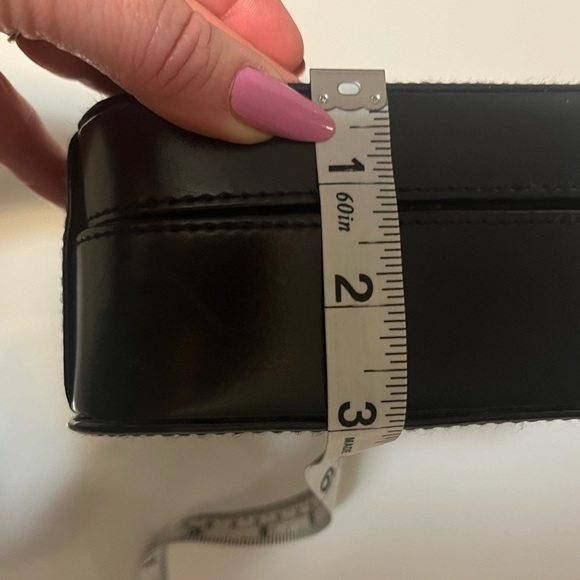 Vintage Navy Structured Box Crossbody Bag – Minimalist 90s Hard Shell Purse - Picture 14 of 14